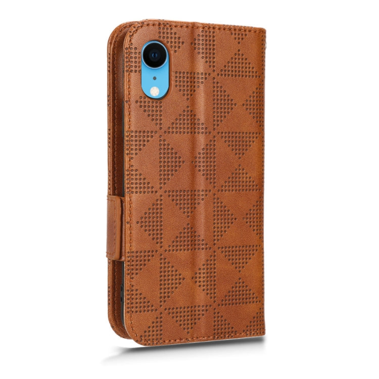 For iPhone XR Symmetrical Triangle Leather Phone Case