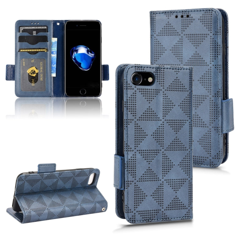 For iPhone SE 2022 / SE 2020 / 8 / 7 Symmetrical Triangle Leather Phone Case