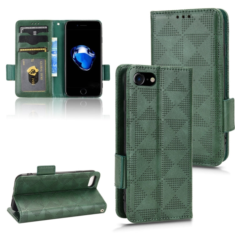 For iPhone SE 2022 / SE 2020 / 8 / 7 Symmetrical Triangle Leather Phone Case