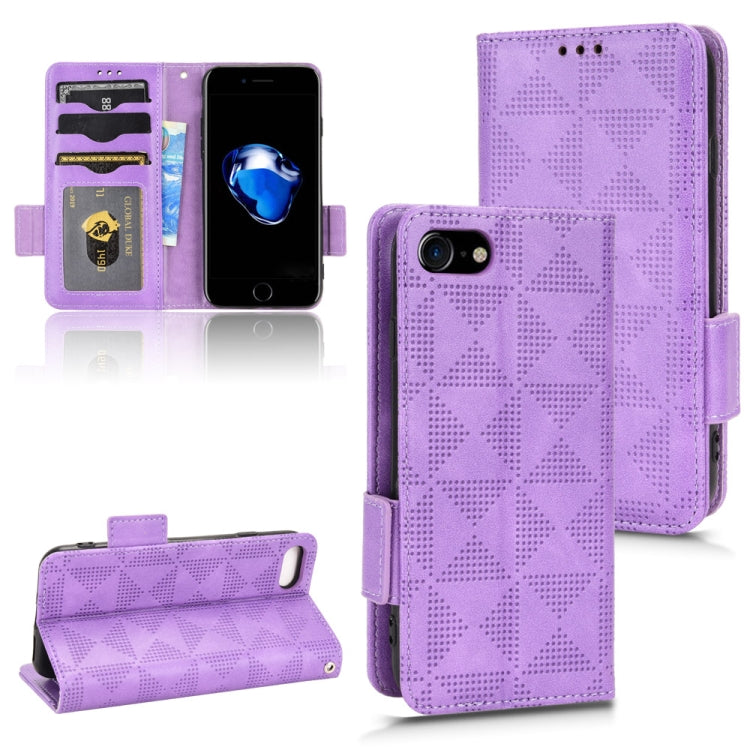 For iPhone SE 2022 / SE 2020 / 8 / 7 Symmetrical Triangle Leather Phone Case