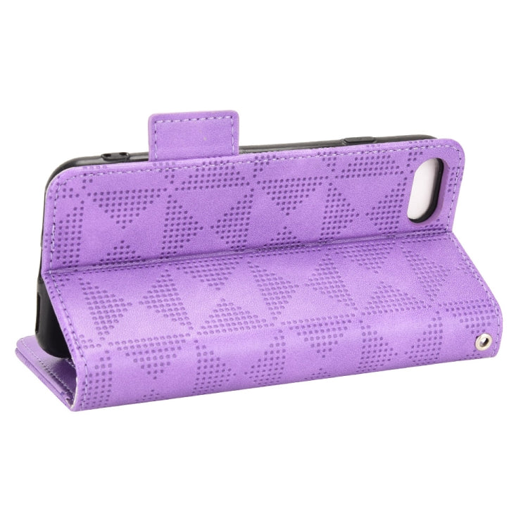 For iPhone SE 2022 / SE 2020 / 8 / 7 Symmetrical Triangle Leather Phone Case