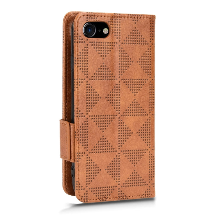 For iPhone SE 2022 / SE 2020 / 8 / 7 Symmetrical Triangle Leather Phone Case