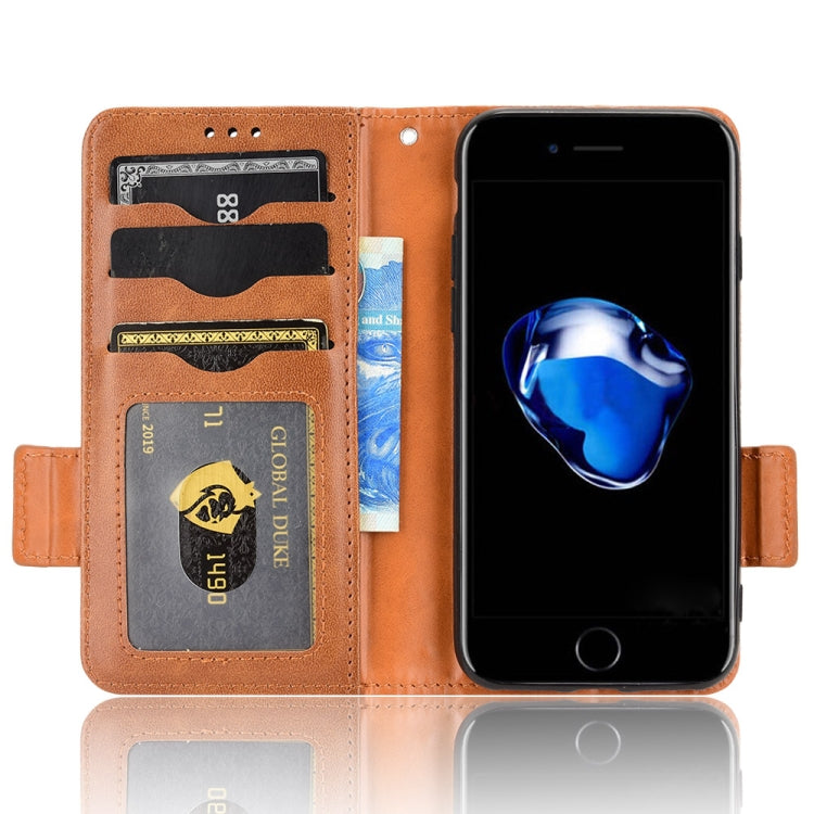 For iPhone SE 2022 / SE 2020 / 8 / 7 Symmetrical Triangle Leather Phone Case