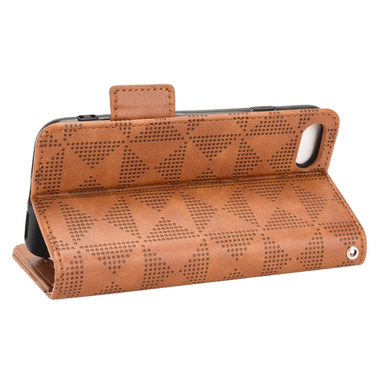 For iPhone SE 2022 / SE 2020 / 8 / 7 Symmetrical Triangle Leather Phone Case