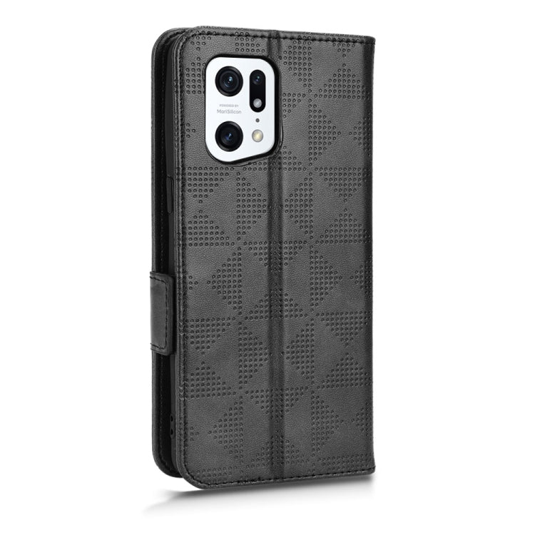 For OPPO Find X5 Pro Symmetrical Triangle Leather Phone Case