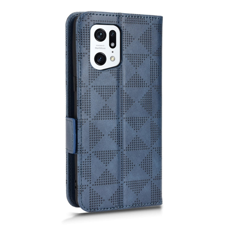 For OPPO Find X5 Pro Symmetrical Triangle Leather Phone Case