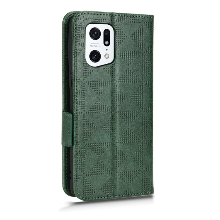 For OPPO Find X5 Pro Symmetrical Triangle Leather Phone Case