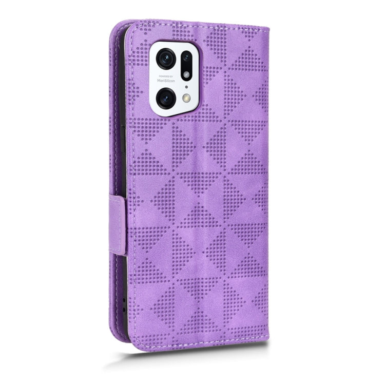 For OPPO Find X5 Pro Symmetrical Triangle Leather Phone Case