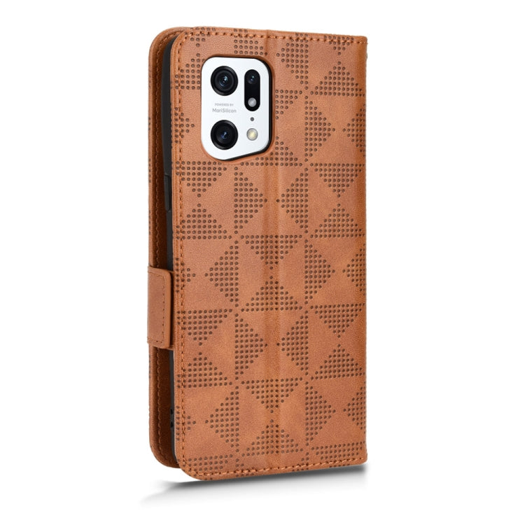 For OPPO Find X5 Pro Symmetrical Triangle Leather Phone Case