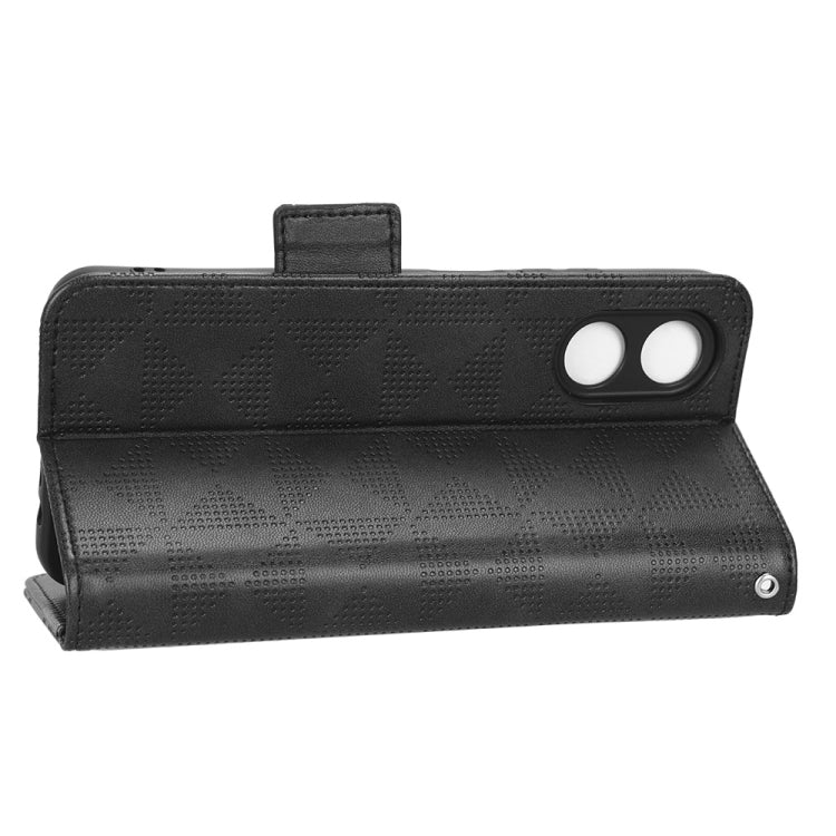 For OPPO A17 Symmetrical Triangle Leather Phone Case