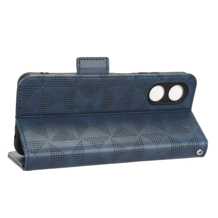 For OPPO A17 Symmetrical Triangle Leather Phone Case