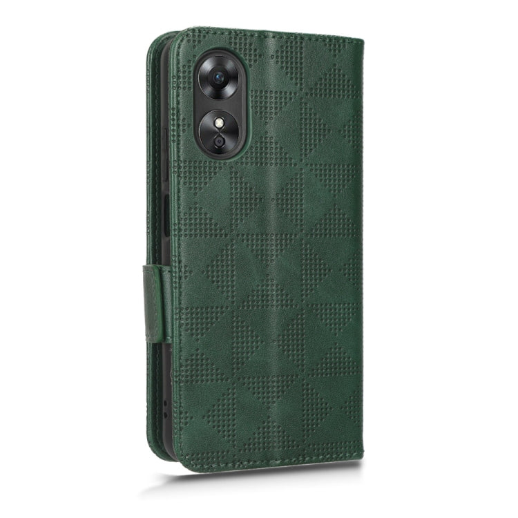 For OPPO A17 Symmetrical Triangle Leather Phone Case