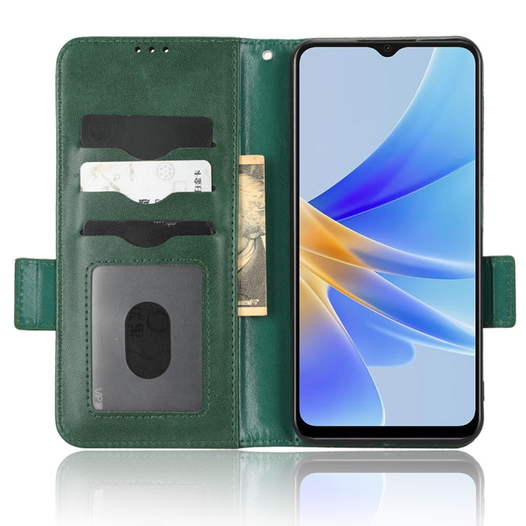 For OPPO A17 Symmetrical Triangle Leather Phone Case