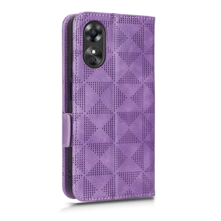 For OPPO A17 Symmetrical Triangle Leather Phone Case