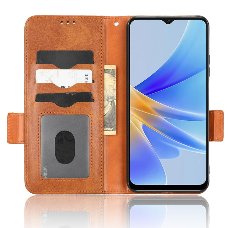 For OPPO A17 Symmetrical Triangle Leather Phone Case