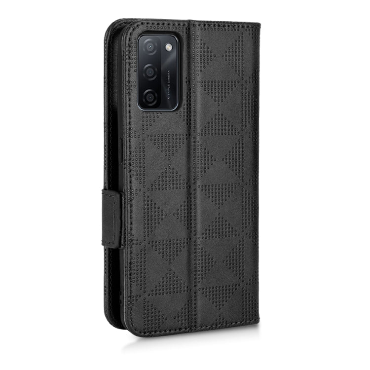 For OPPO A55s 5G Symmetrical Triangle Leather Phone Case