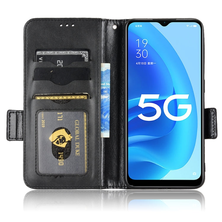 For OPPO A55s 5G Symmetrical Triangle Leather Phone Case