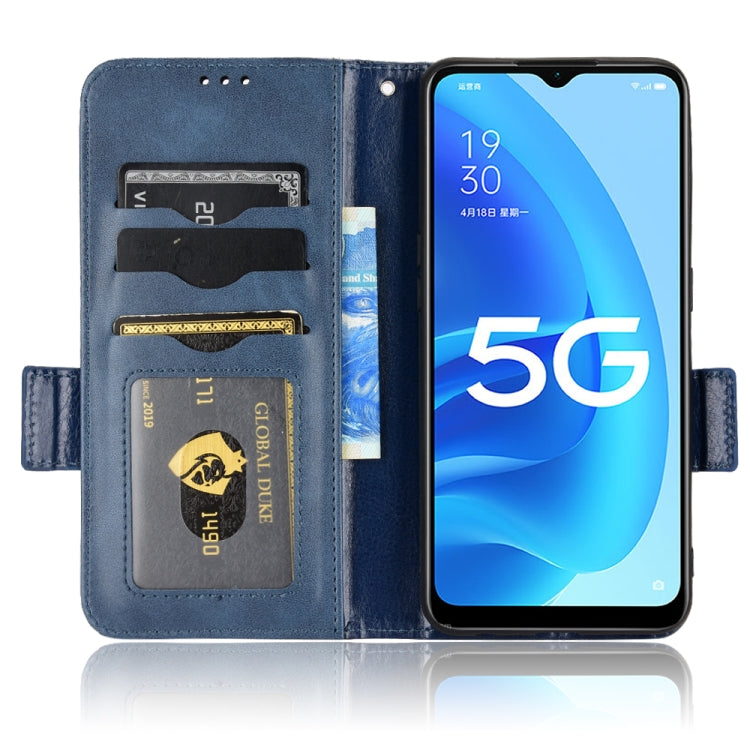 For OPPO A55s 5G Symmetrical Triangle Leather Phone Case