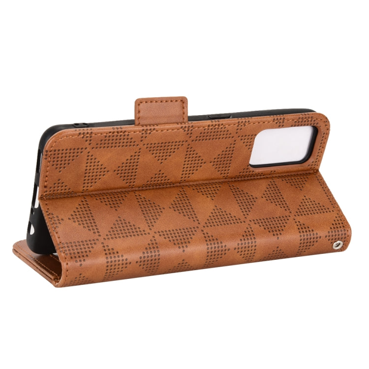 For OPPO A55s 5G Symmetrical Triangle Leather Phone Case