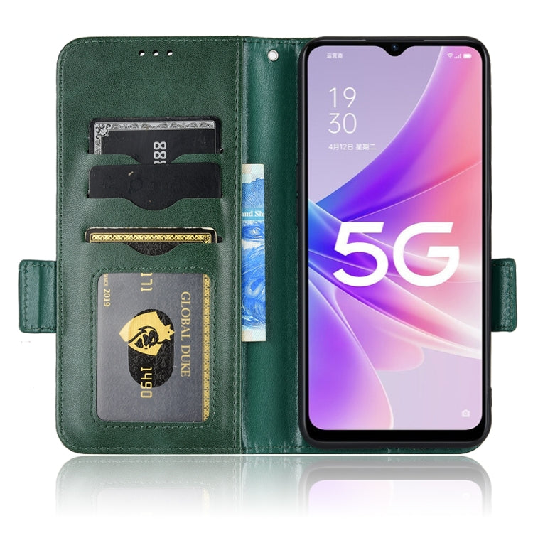 For OPPO A57 5G / A77 5G Symmetrical Triangle Leather Phone Case