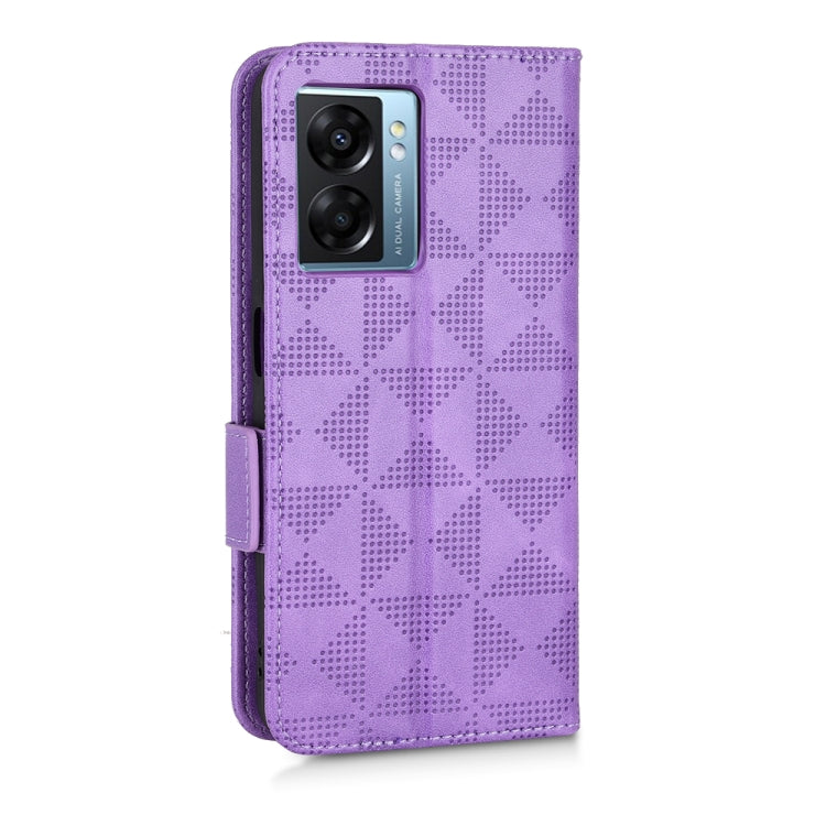 For OPPO A57 5G / A77 5G Symmetrical Triangle Leather Phone Case