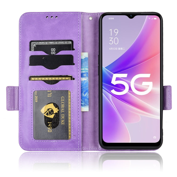 For OPPO A57 5G / A77 5G Symmetrical Triangle Leather Phone Case