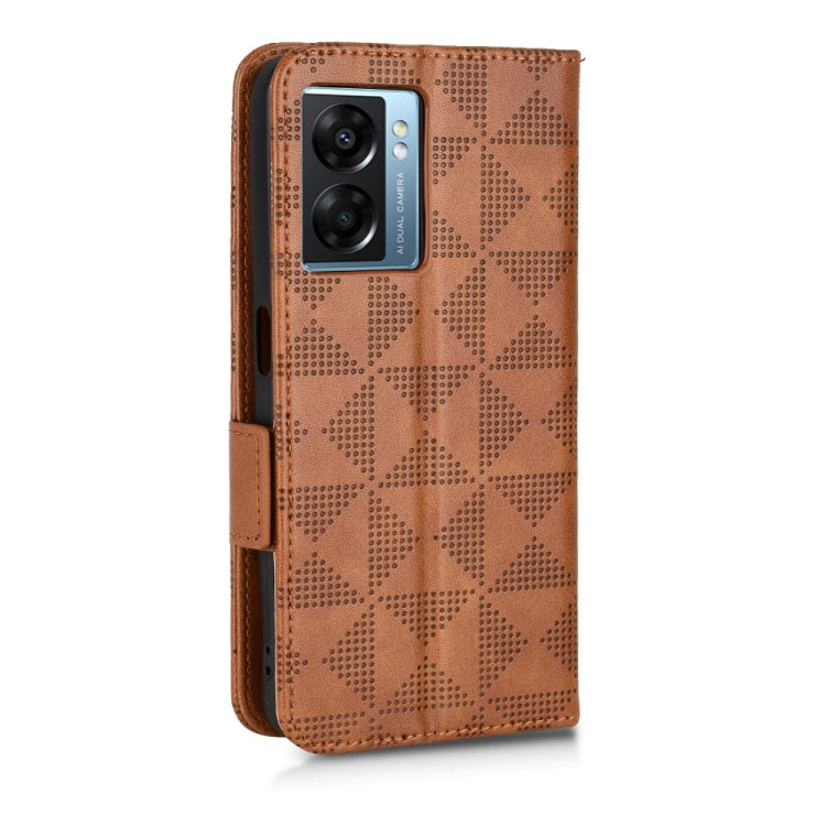 For OPPO A57 5G / A77 5G Symmetrical Triangle Leather Phone Case