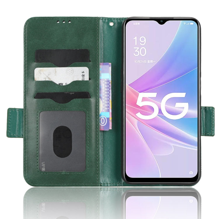 For OPPO A58 5G Symmetrical Triangle Leather Phone Case