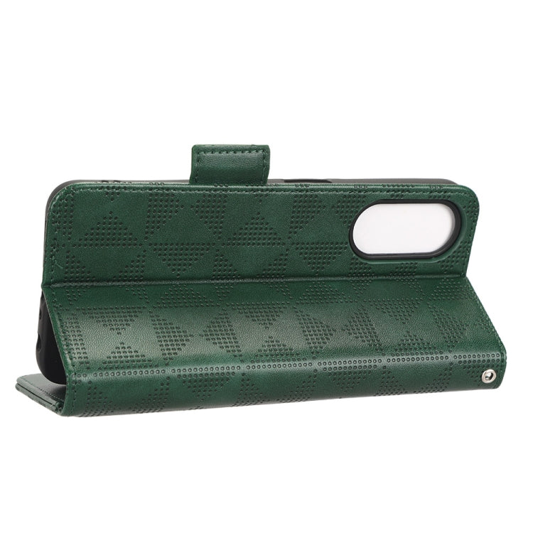 For OPPO A58 5G Symmetrical Triangle Leather Phone Case