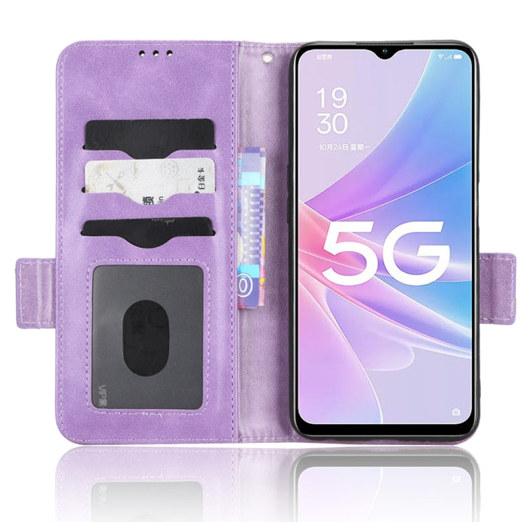 For OPPO A58 5G Symmetrical Triangle Leather Phone Case