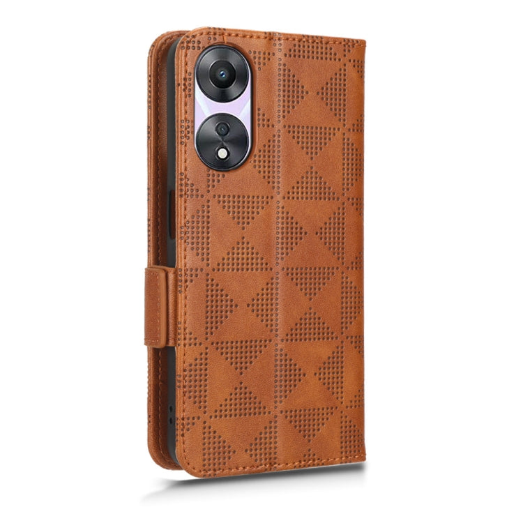 For OPPO A58 5G Symmetrical Triangle Leather Phone Case