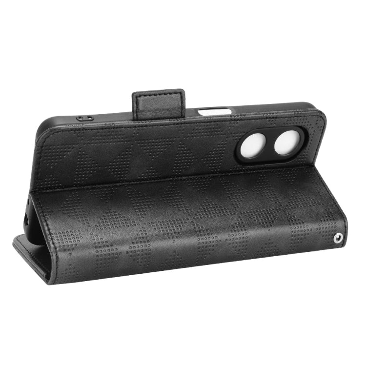 For OPPO A97 5G Symmetrical Triangle Leather Phone Case