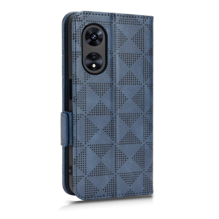 For OPPO A97 5G Symmetrical Triangle Leather Phone Case