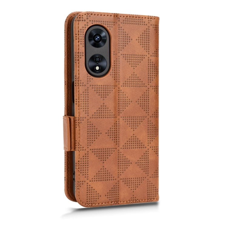 For OPPO A97 5G Symmetrical Triangle Leather Phone Case