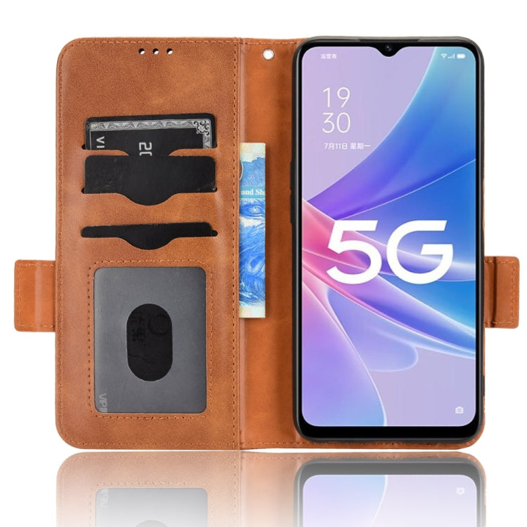 For OPPO A97 5G Symmetrical Triangle Leather Phone Case
