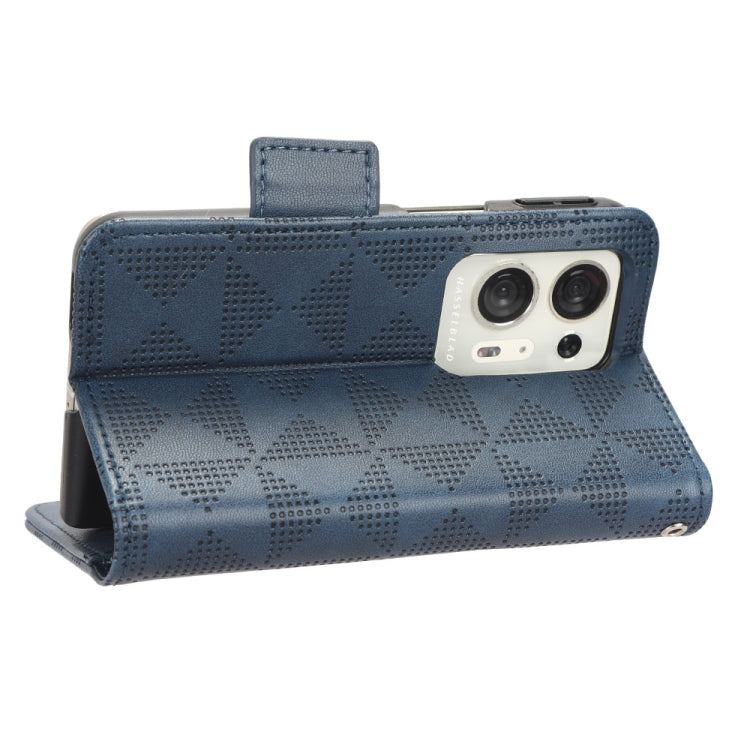 For OPPO Find N2 Symmetrical Triangle Leather Phone Case