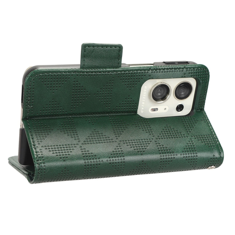 For OPPO Find N2 Symmetrical Triangle Leather Phone Case