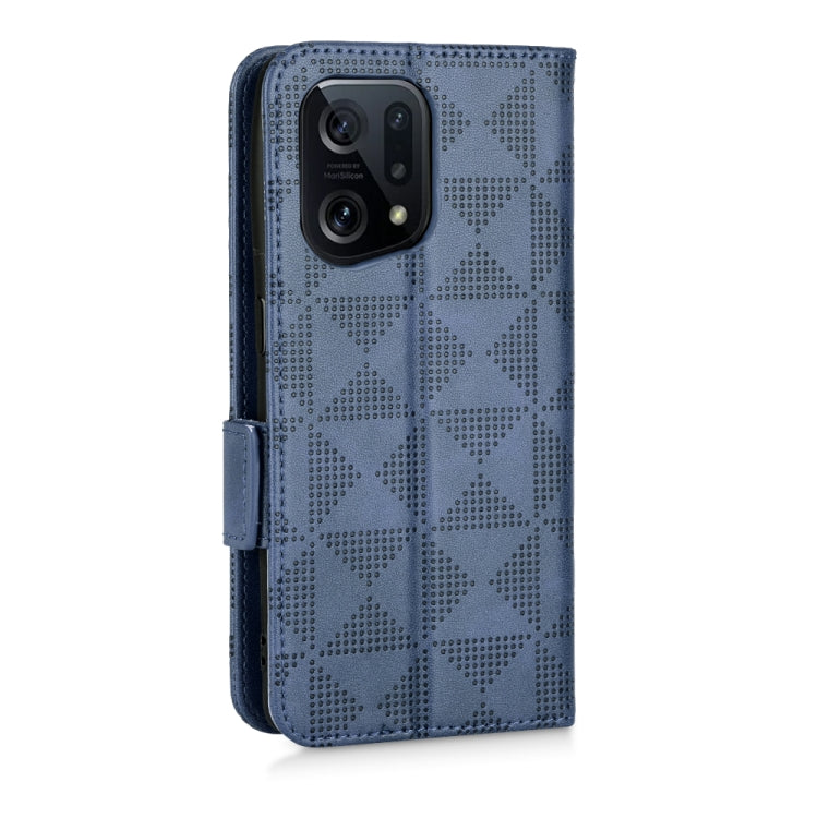 For OPPO Find X5 Symmetrical Triangle Leather Phone Case