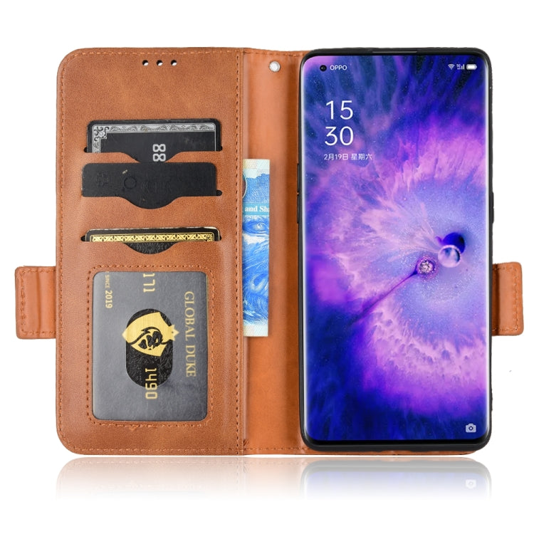 For OPPO Find X5 Symmetrical Triangle Leather Phone Case