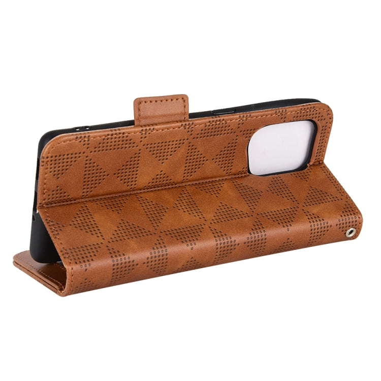 For OPPO Find X5 Symmetrical Triangle Leather Phone Case