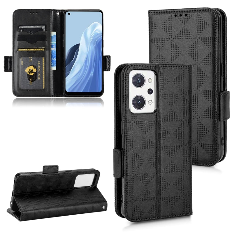 For OPPO Reno7 A Symmetrical Triangle Leather Phone Case