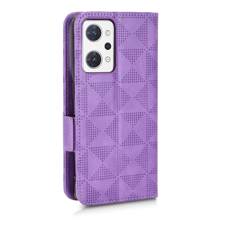 For OPPO Reno7 A Symmetrical Triangle Leather Phone Case