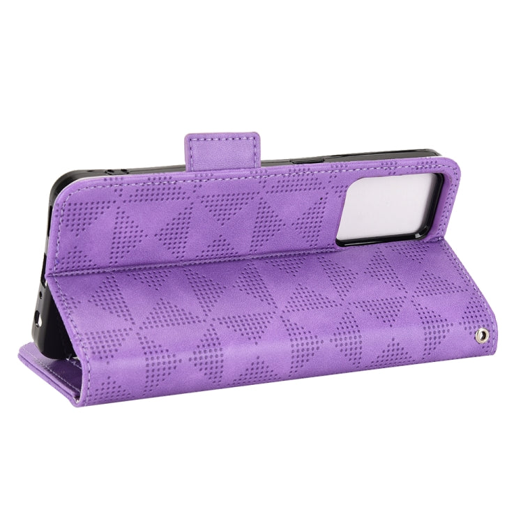 For OPPO Reno7 A Symmetrical Triangle Leather Phone Case