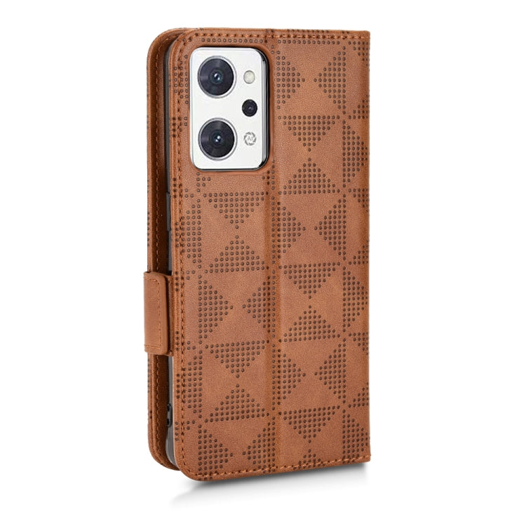 For OPPO Reno7 A Symmetrical Triangle Leather Phone Case
