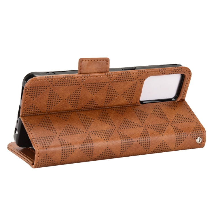 For OPPO Reno7 A Symmetrical Triangle Leather Phone Case