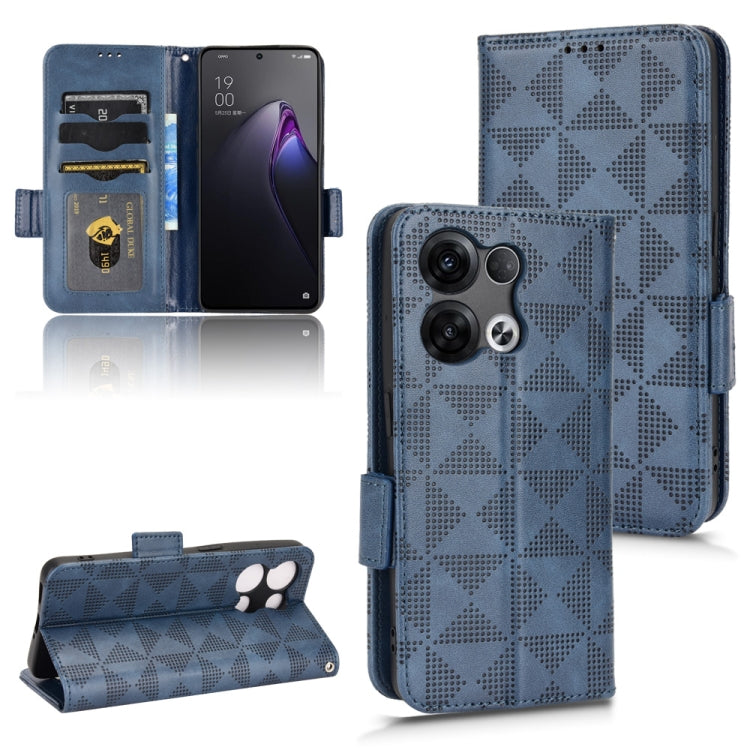 For OPPO Reno8 Pro+ Symmetrical Triangle Leather Phone Case