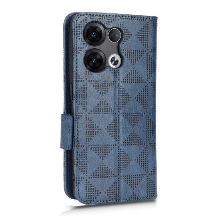 For OPPO Reno8 Pro Symmetrical Triangle Leather Phone Case