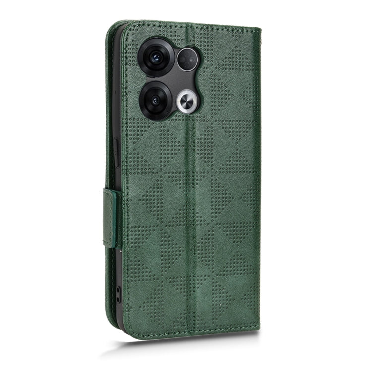 For OPPO Reno8 Pro Symmetrical Triangle Leather Phone Case