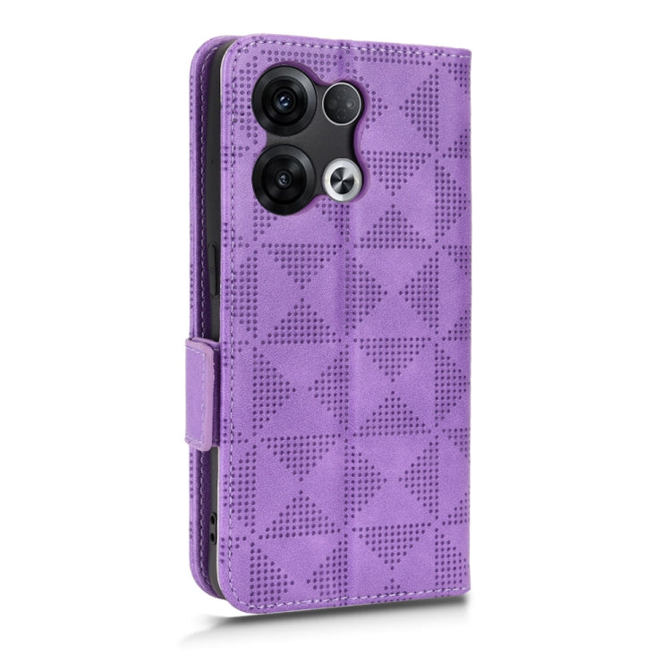 For OPPO Reno8 Pro Symmetrical Triangle Leather Phone Case