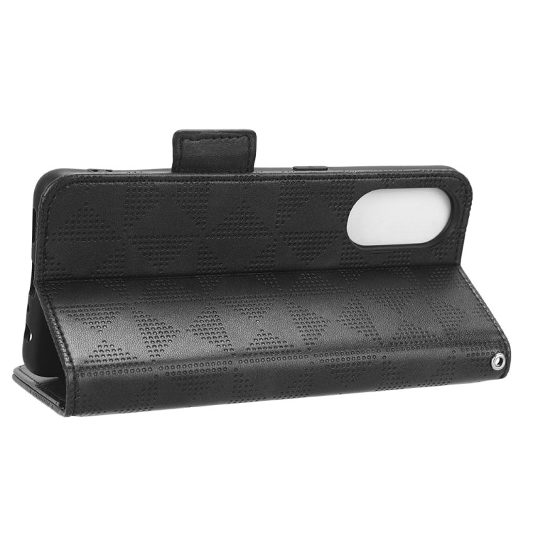 For OPPO Reno8 T 4G Symmetrical Triangle Leather Phone Case